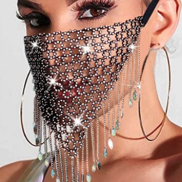 Picture of Rhinestone mask Europe and the United States cross-border Amazon AliExpress splicing with diamond jewelry flash diamond tassel mask LBZ1254