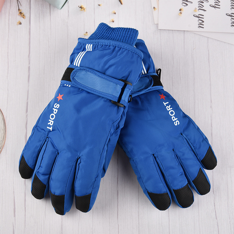 Picture of Winter Ski Gloves Women's Children's Warm Riding Waterproof Middle and Big Children's Waterproof Non-slip fleece-lined Thickened Finger