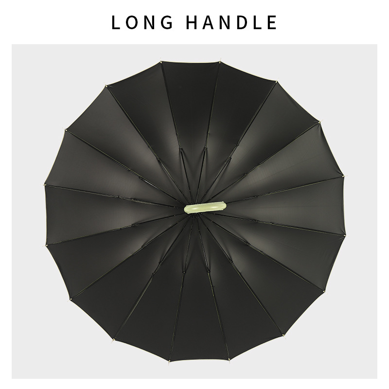 Picture of Large wholesale 16 bone automatic long handle umbrella sunshade sunscreen straight rod umbrella men's and women's dual-use umbrella customized advertising
