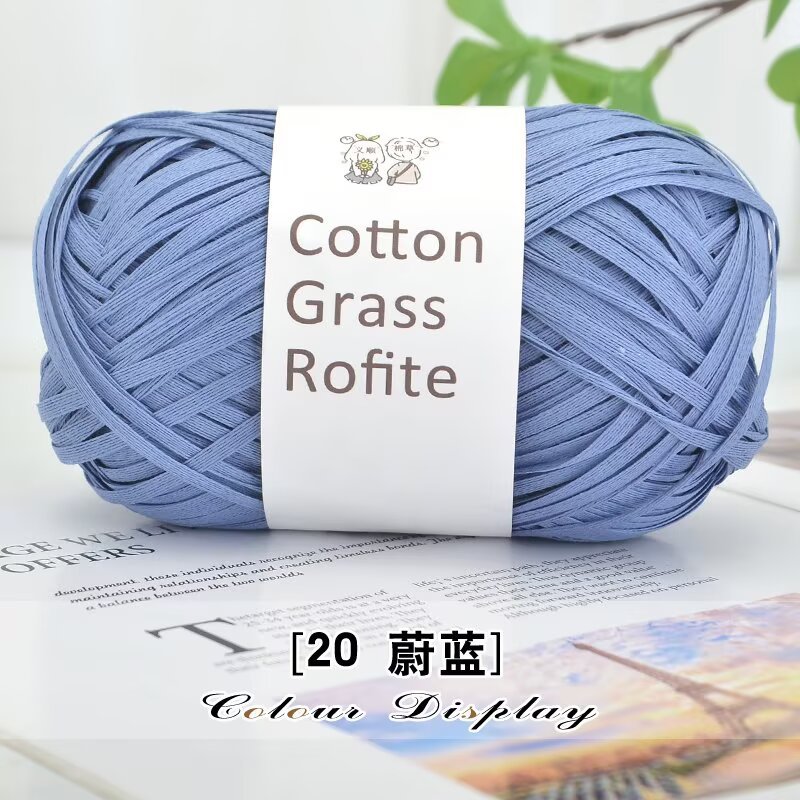 Picture of Pure Cotton Straw Raffia Cotton Straw Thread Weaving Material Summer Straw Hat Thread DIY Hand-Woven Crochet Bag Thread