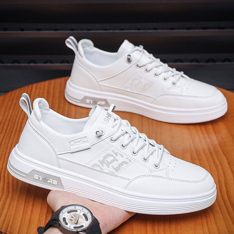 Men's Shoes New Korean Style Trendy Board Shoes Autumn Breathable Fashion White Shoes Daily Student Sports Casual Soft Sole Shoes