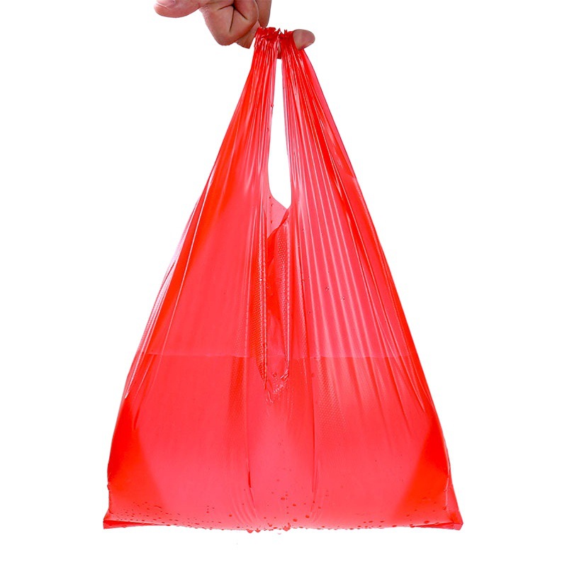 5kg red handbag plastic vest bag vegetable and fruit packing bag supermarket trash can convenient bag wholesale