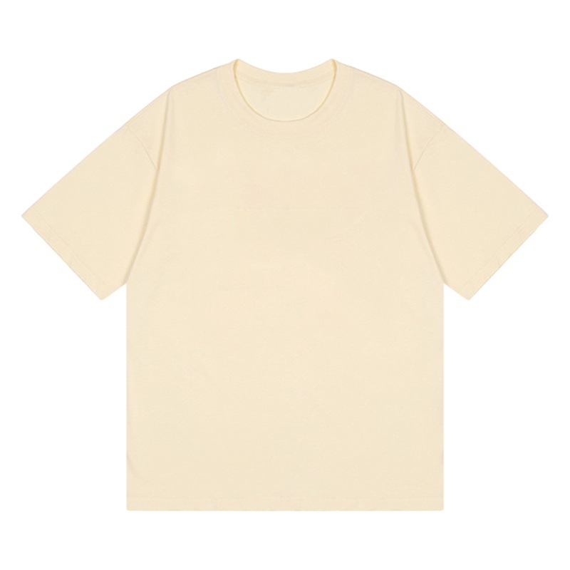 2025 Summer Casual Pure Cotton Shoulder Short-sleeved T-shirt Unisex Japanese and Korean Solid Color Base Shirt Top T-shirt for Men and Women