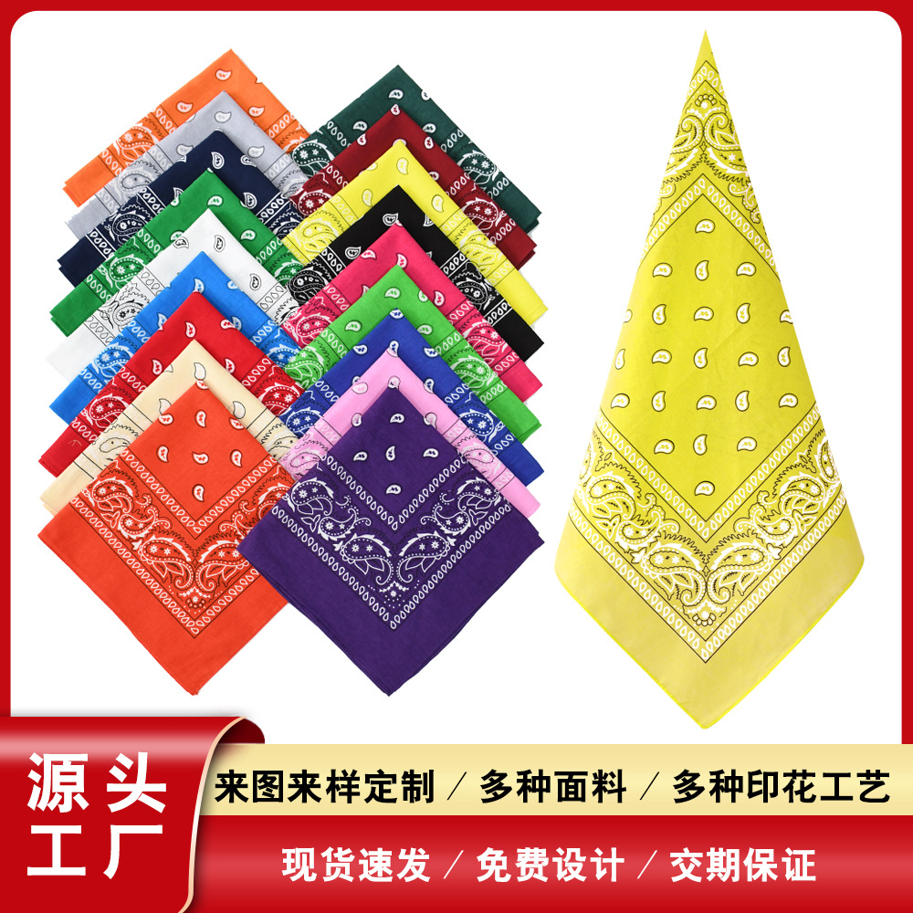 Retro personality trend 30g cotton single cashew variety hiphop scarf wholesale outdoor riding American square scarf