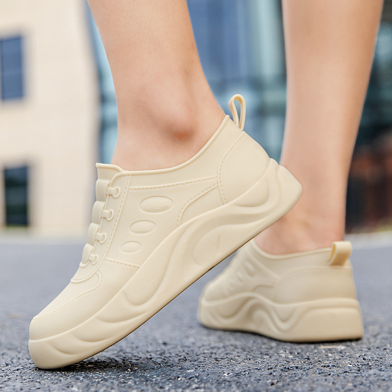 Cross-border Four Seasons Cute Lightweight Low-top Rain Boots Women's Elevated Soft Sole Outer Wear Non-slip Waterproof Shoes Export Soft Sole Rain Boots
