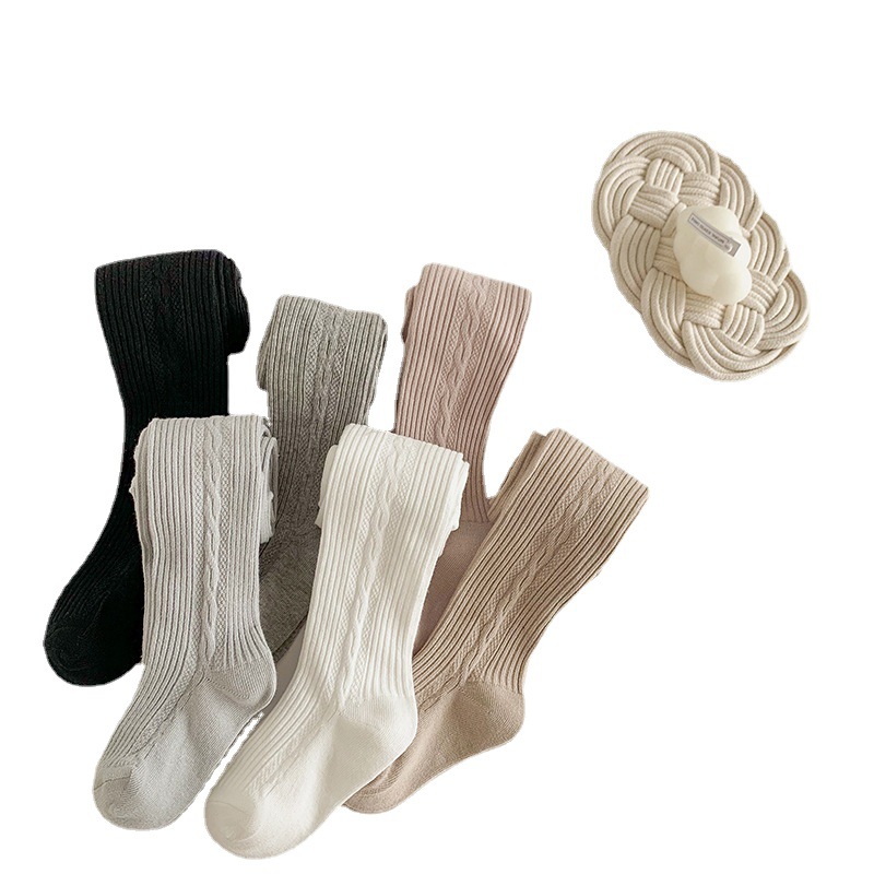 Picture of Children's Pantyhose Baby Spring and Autumn Baby Leggings Solid Color Twist Striped Body Stockings Girls Leggings Wholesale
