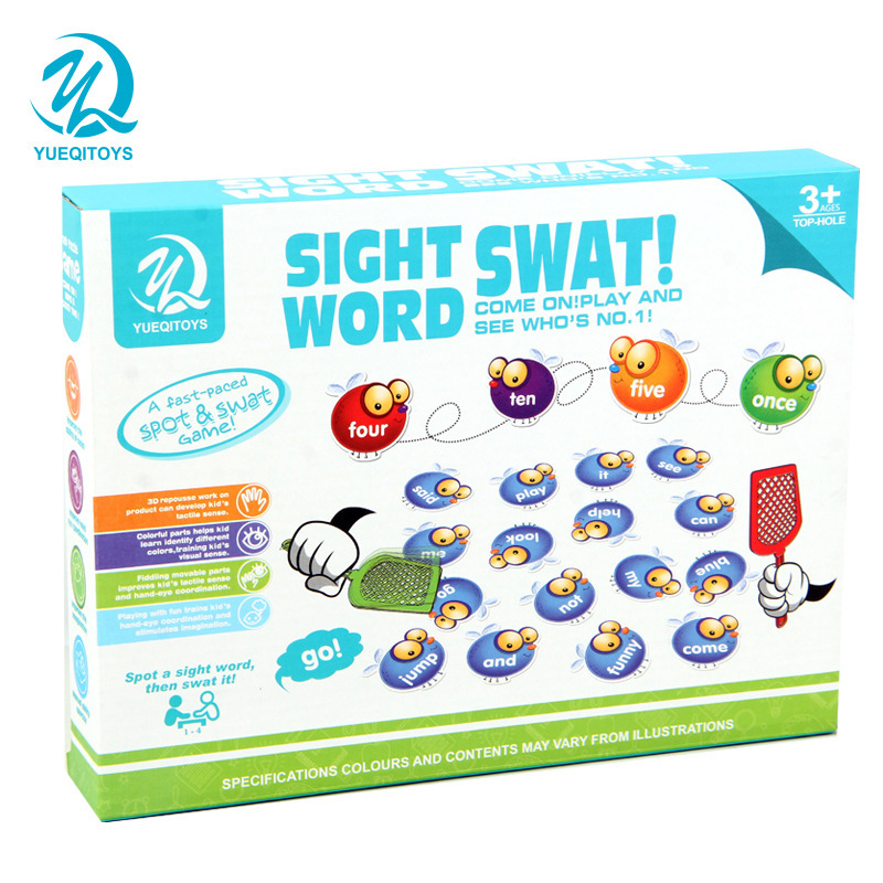 Picture of Cross-Border Kidsren's Board Game Crazy Fly Swatter Toy Early Education Fun Learning English Word Vocabulary Card 100Pcs