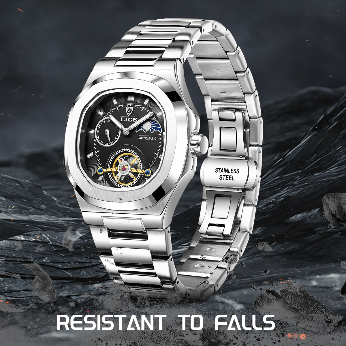 Picture of LIGE/LIGE Men's Watch Fashion Business Mechanical Watch Waterproof Multifunctional New Watch
