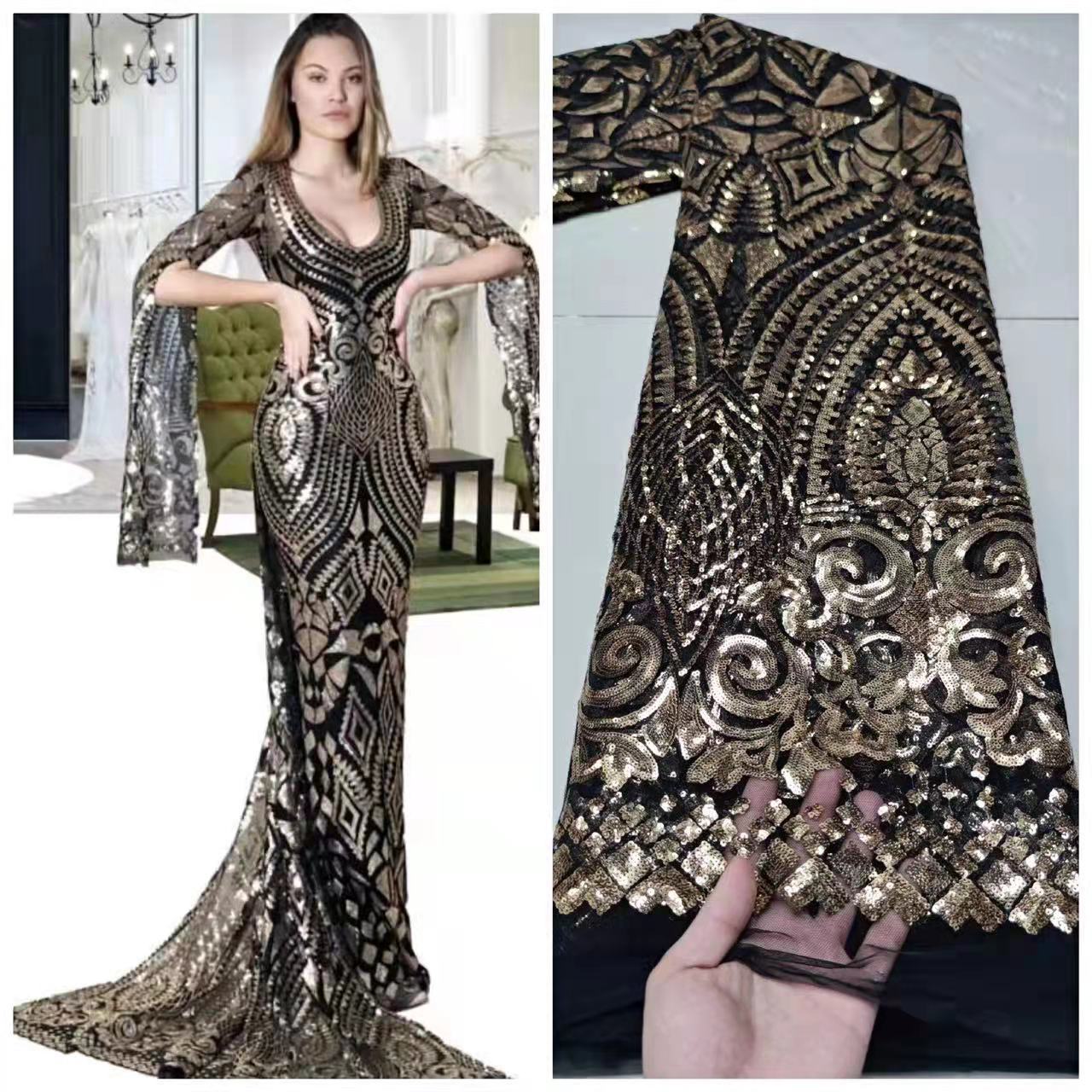 Stereoscopic Beaded Dress Lace Sequin Embroidery African Lace Suit Fabric African Lace JX4223