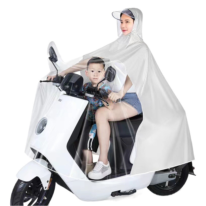 Raincoat Electric Car Long Full-Body All-In-One Parent-Child Raincoat Double Cycling Thickeneded Rainproof Electric Vehicle Poncho