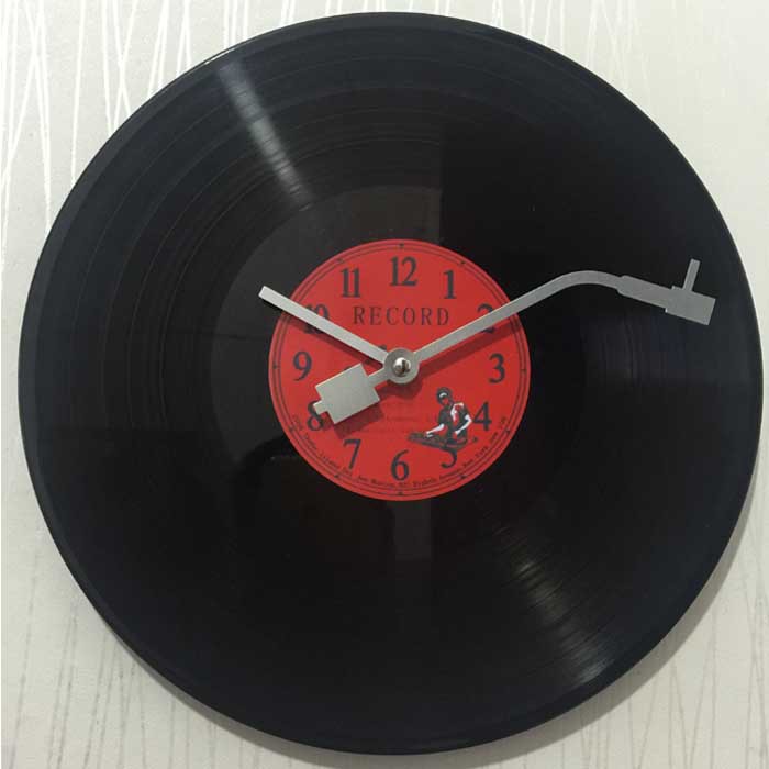 Factory supply European and American retro vinyl record hanging clock creative record wall clock ktv living room study decoration