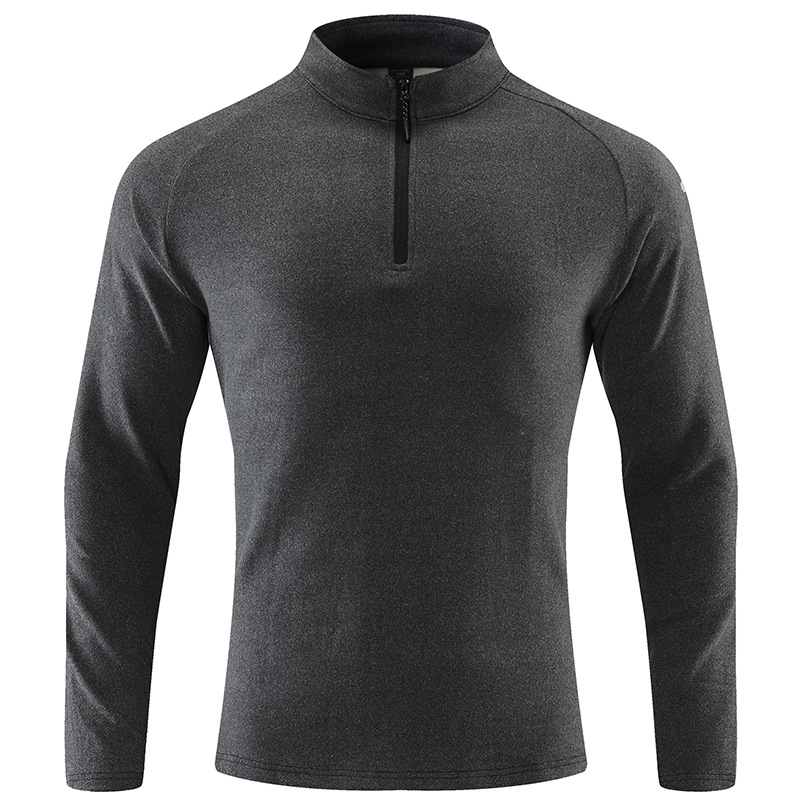 Outdoor fleece jacket men's stretch quick-drying breathable fleece warm clothing stand-up collar German fleece long sleeve top public version solid color