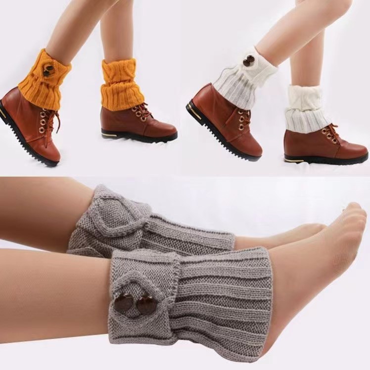 Socks Leg Cover Women's Short Knitted Warm Shoe Cover Autumn and Winter Wool All-match Stacked Socks Ankle and Foot Neck Cover
