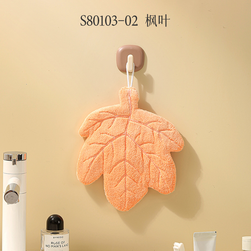 Picture of Hanging thickened baking cartoon children's hand towel absorbent coral fleece small square towel kitchen bathroom dual-use