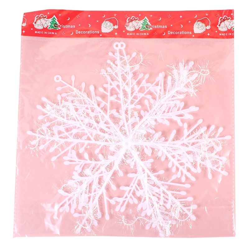 Christmas snowflake winding holiday decorations 11cm plastic brushed snowflake 1 pack 3 Christmas tree pendant white