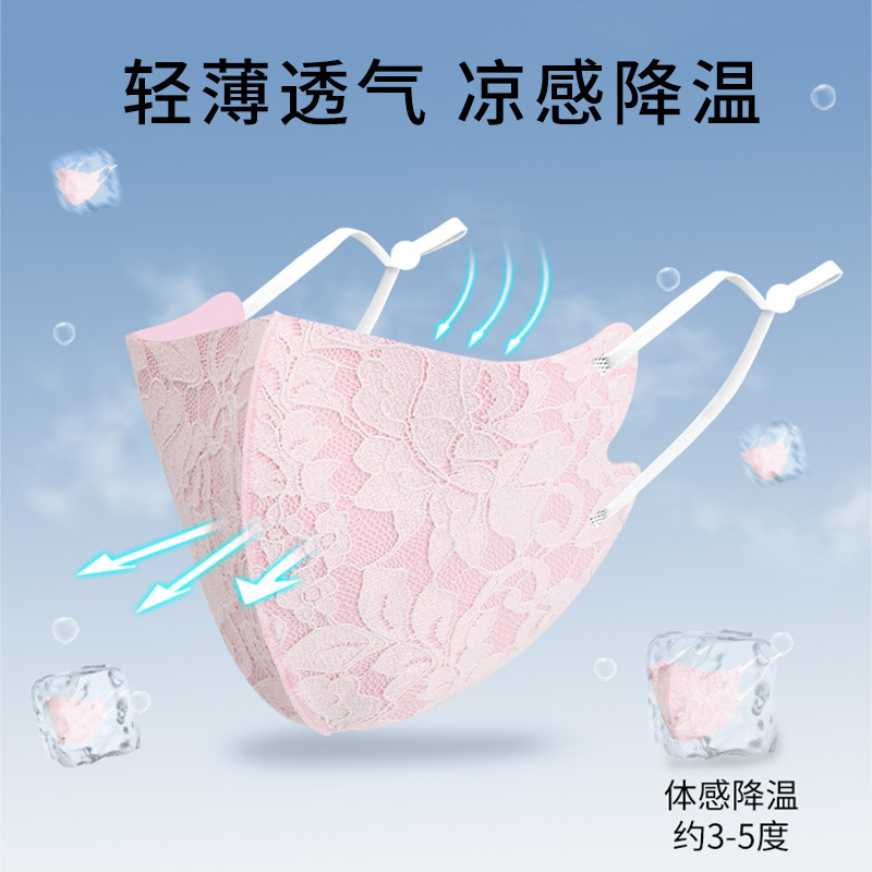 Picture of Composite Lace Mask, Breathable Lace, Adjustable Amazon Cloth Mask, Sun Protection, Windproof, Dustproof, Warm Mask