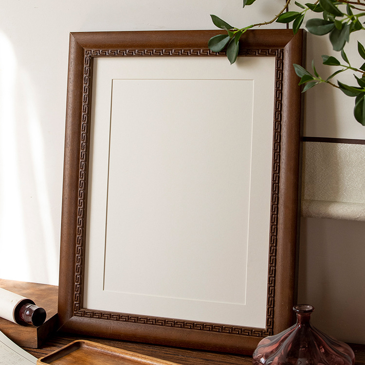 Picture of New Chinese Calligraphy and Painting Mounting Frame Calligraphy Chinese Painting Frame Wall Hanging Cross-stitch Wooden Frame Photo Frame Customized Any Size
