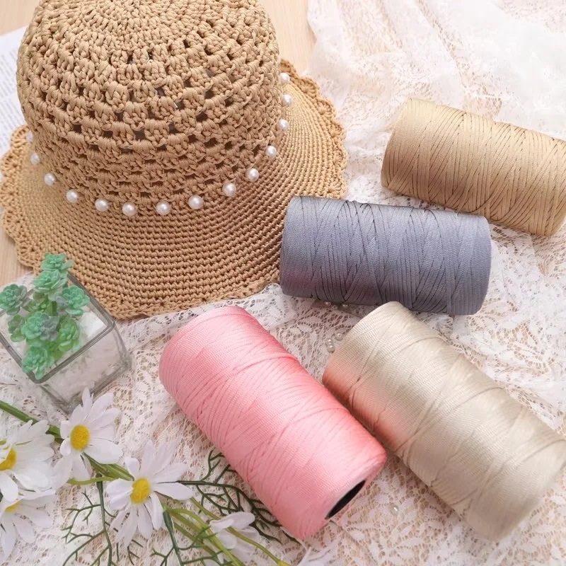 Ice Hemp Ice Silk Thread Flat Belt Mercerized Ice Silk DIY Hook Shoe Hook Summer Cool Hat Hand-knitted Wool Handmade Cushion