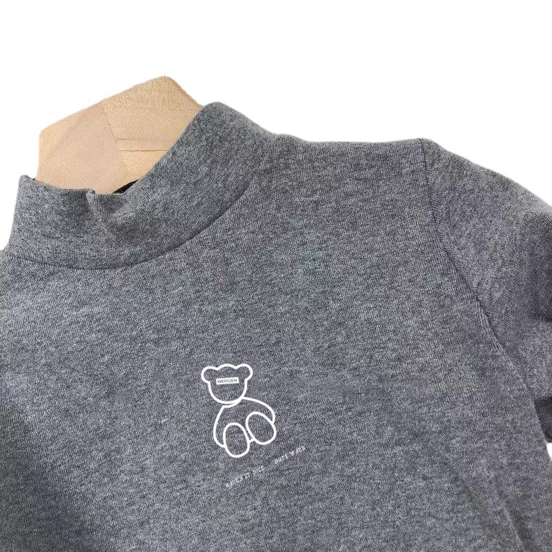 Picture of German velvet children's all-match high collar warm base shirt autumn and winter children's clothing fun cute children's long sleeve T-shirt top