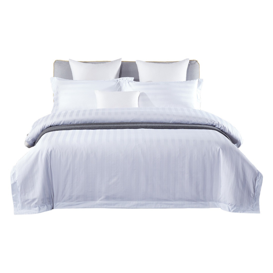 Picture of Cotton bedding hotel homestay hotel four-piece one-piece pure cotton simple satin bed sheet quilt cover pillowcase