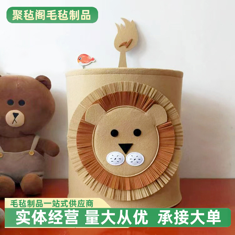 Cartoon Animals Kids Toys Wash Storage Felt Dirty Laundry Basket Felt Storage Bucket Household Utilities Storage Basket