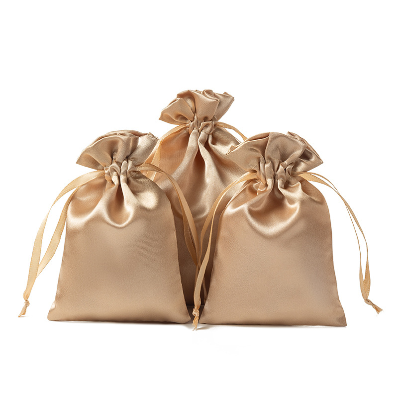 Cross-Border Satin Drawstring Flap Pocket Pants, High-End Imitation Silk Drawstring Bag, Jewelry Gift Bag, Satin Bag, Silk Storage Bag