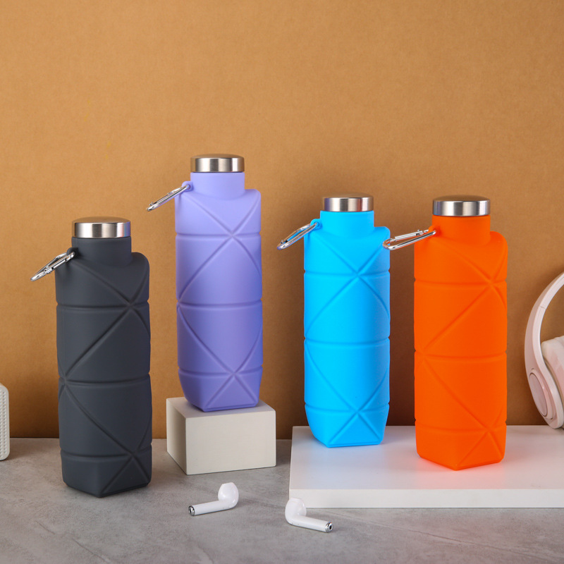 Picture of Platinum Silicone Diamond Folding Cup 700ml Outdoor Sports water bottle Cross Border Pocket Portable Kettle