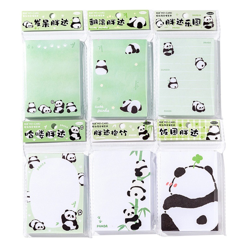 Mo ink cute wind notepad round fat da series cartoon hand-painted panda non-sticky student message paper