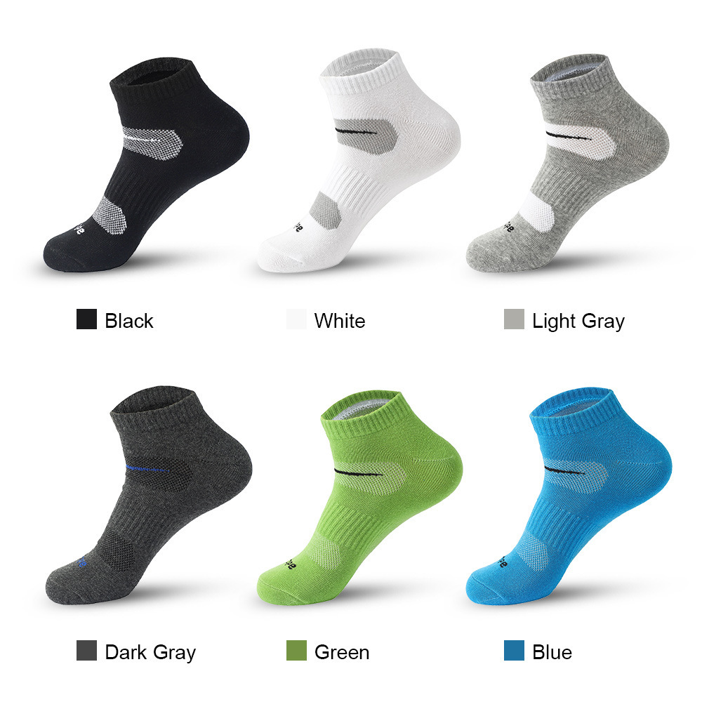 Cross-border socks men's short socks sweat-absorbent breathable cycling running sports leisure cotton socks non-slip with short socks