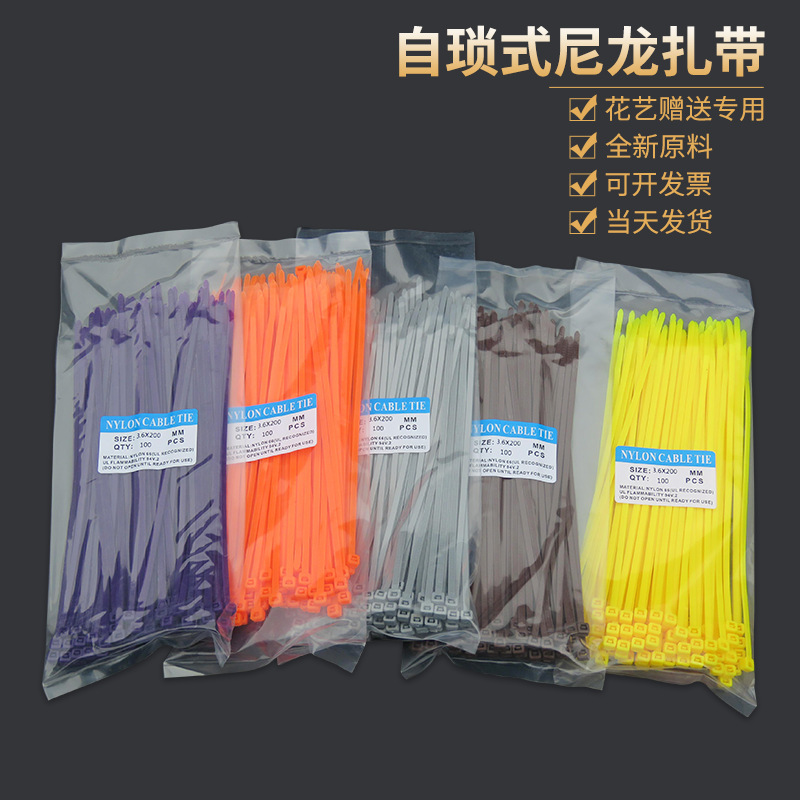 Nylon PA66 cable tie with New grinding tool self-locking cable tie cable tie 4*200 white Black