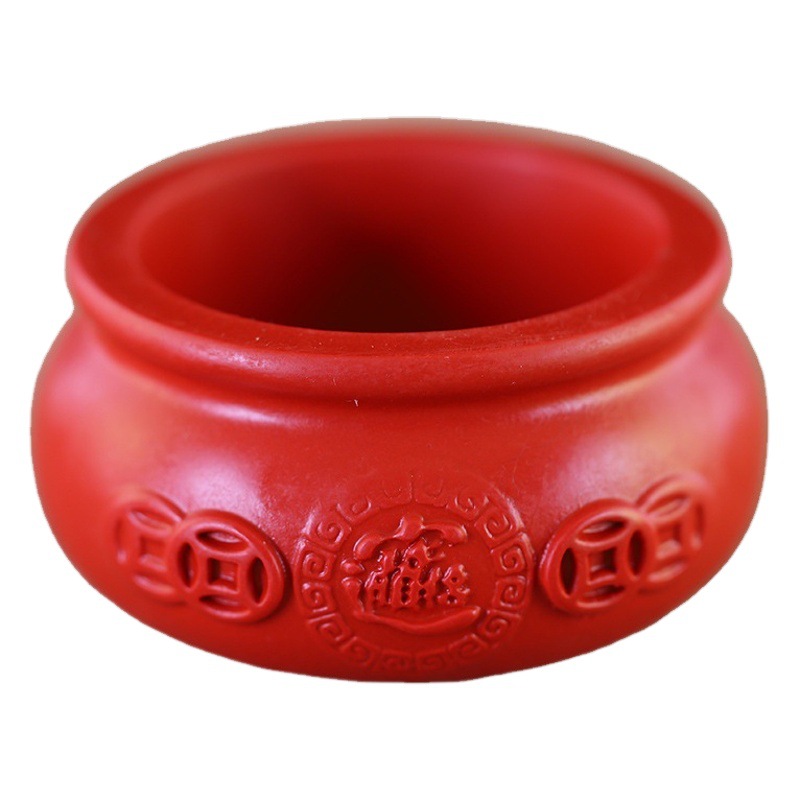 Red Cinnabar Ornaments Cornucopia Town House Jiulong Ding Ornaments Lucky Table Home Ornaments