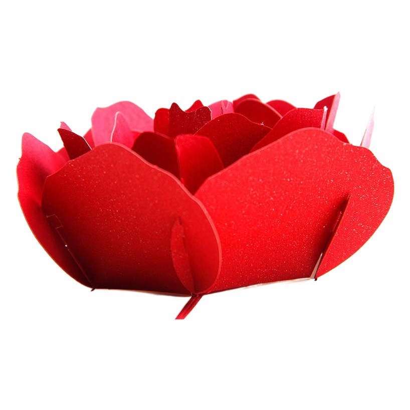 Tanabata Valentine's Day 520 Teachers' Day Three-dimensional Paper Carving Rose Small Card Wedding Greetings Creative Handmade Paper