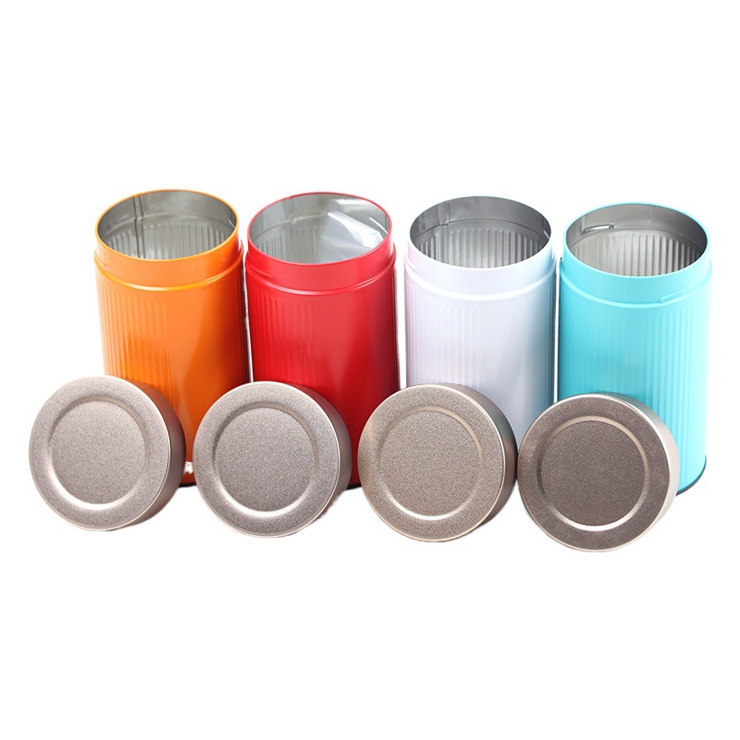 Wholesale tinplate round cans large sealed black tea green tea xiaoqing orange metal cans round tea cans iron box packaging