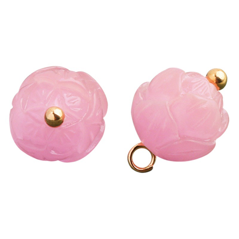 Bodhi Lotus Bead Buckle White Jade Vintage Round Bead Cheongsam Hanfu Ancient Style Buckle Women's Chinese Style Ancient Coat Accessories Buttons