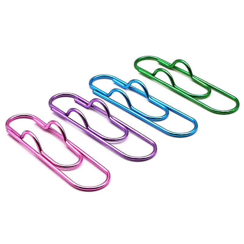 Cross-border creative color metal pen clip paper clip fixed pen buckle notebook pen accessories factory wholesale