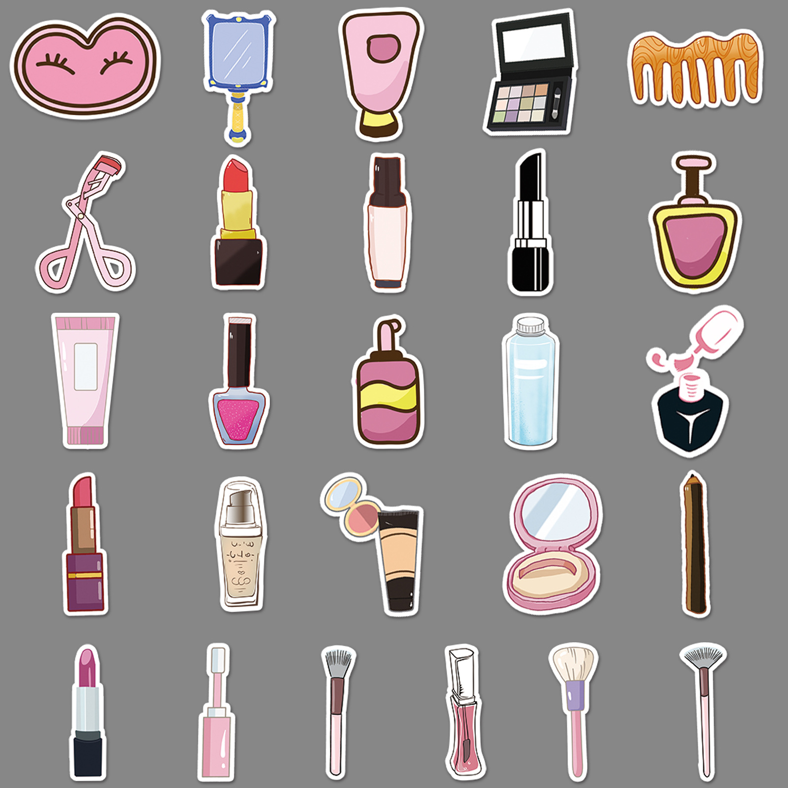 Picture of 51 small girl cosmetics cartoon decoration personalized creative luggage laptop car waterproof stickers