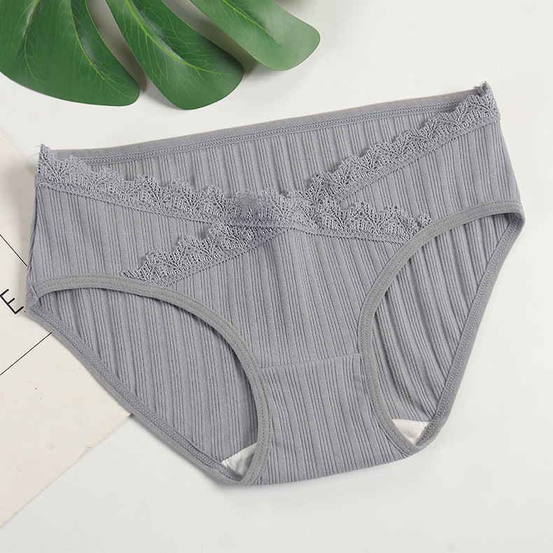 Picture of Pregnancy Want Things Threaded Low Waist Maternity Underwear Pure Cotton Early Pregnancy and Second Pregnancy Belly Support Pants Breathable Prenatal and Postpartum Pants