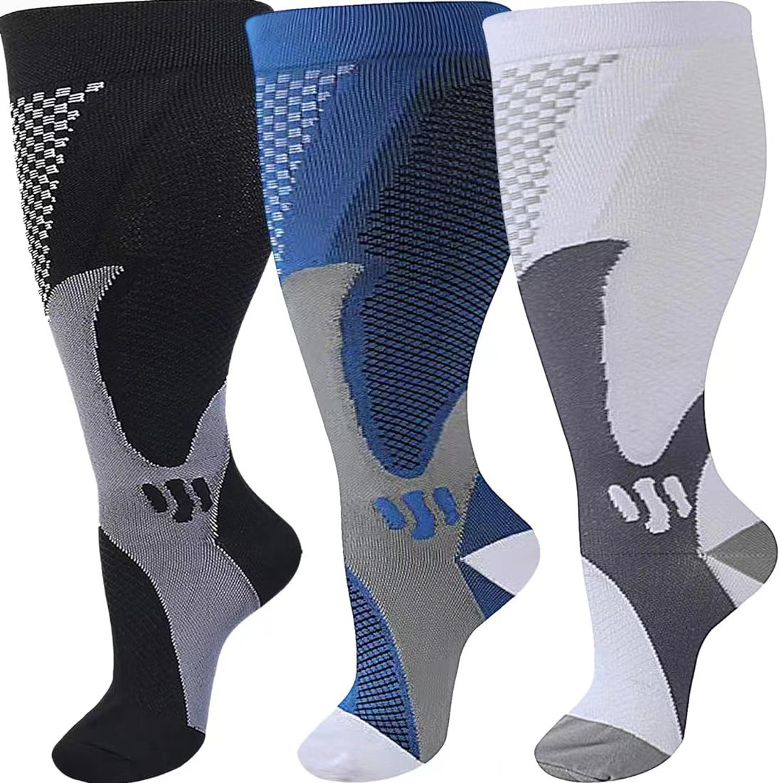 Picture of Plus-Size 320N Cross-Border Magic Compression Socks for Men and Women Cycling Fitness Socks World Cup Soccer Socks