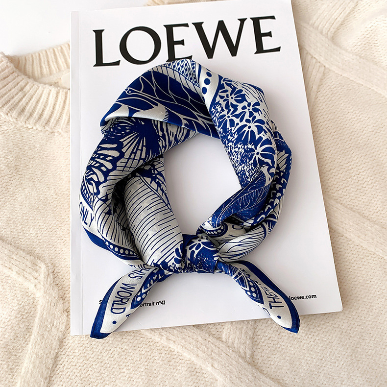 Picture of 2024 New Style Silk Scarves Women's Spring and Summer Fashion Printed 100 Mulberry Silk Small Square Scarf South Korea Ribbon Scarf