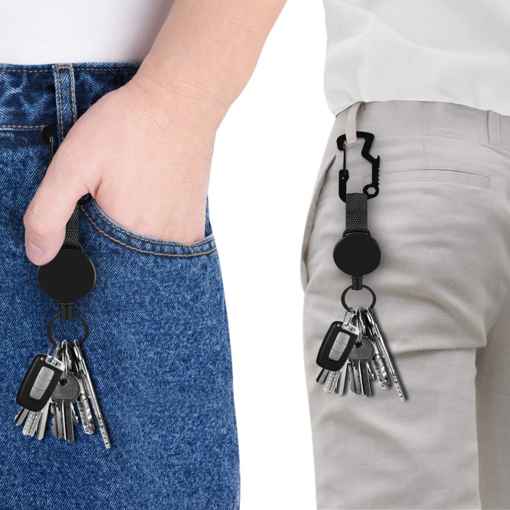 Picture of Outdoor High Elastic Steel Wire Telescopic Hands Rope ID Buckle Multi-function Bottle Opener Small Angle Shark Easy Pull Buckle