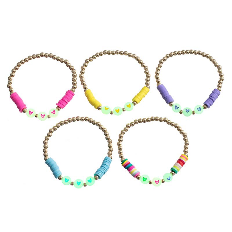 Picture of Luminous Love Round Bead Bracelet suit Soft Pottery Bracelet in stock BFF Butterfly Flower Bracelet Cross-border Exclusive for Yiwu