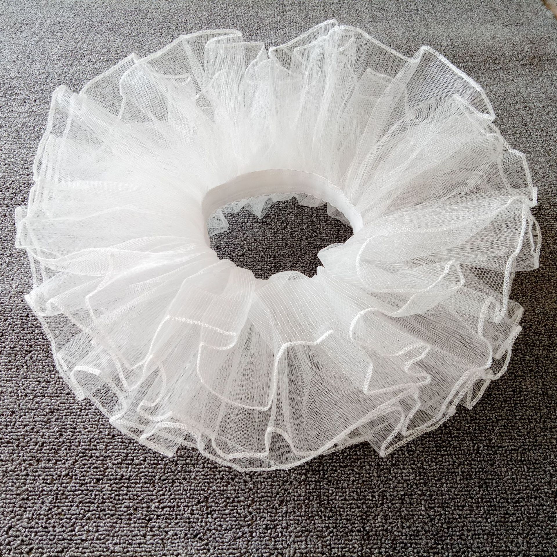 Children's Dance gauze skirt female ballet pettiskirt half-length short mesh 61 performance skirt practice skirt White Black