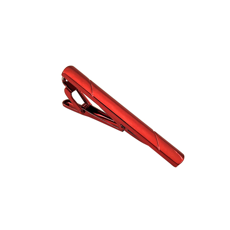Picture of Summer set red clip color tie clip metal simple men's silver accessories tie clip business