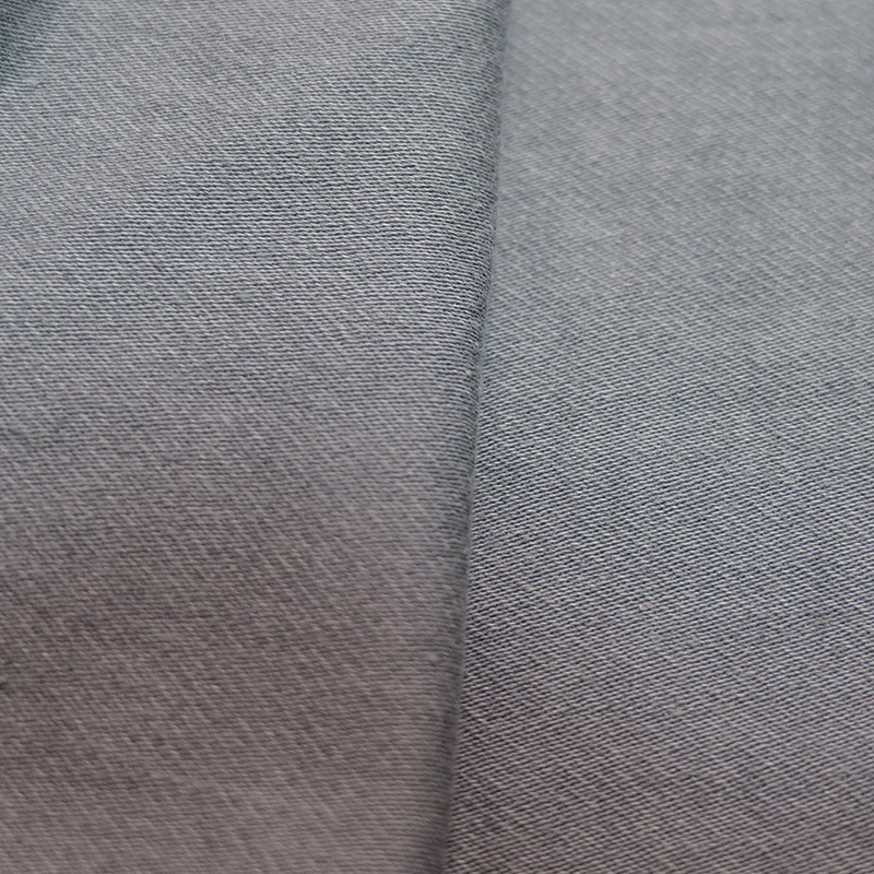 Picture of Stretch Woven Denim Wash Towel Bottom Fabric Imitation Knitted Denim Grey Surface White Base Color Twill 7.2OZ Thin