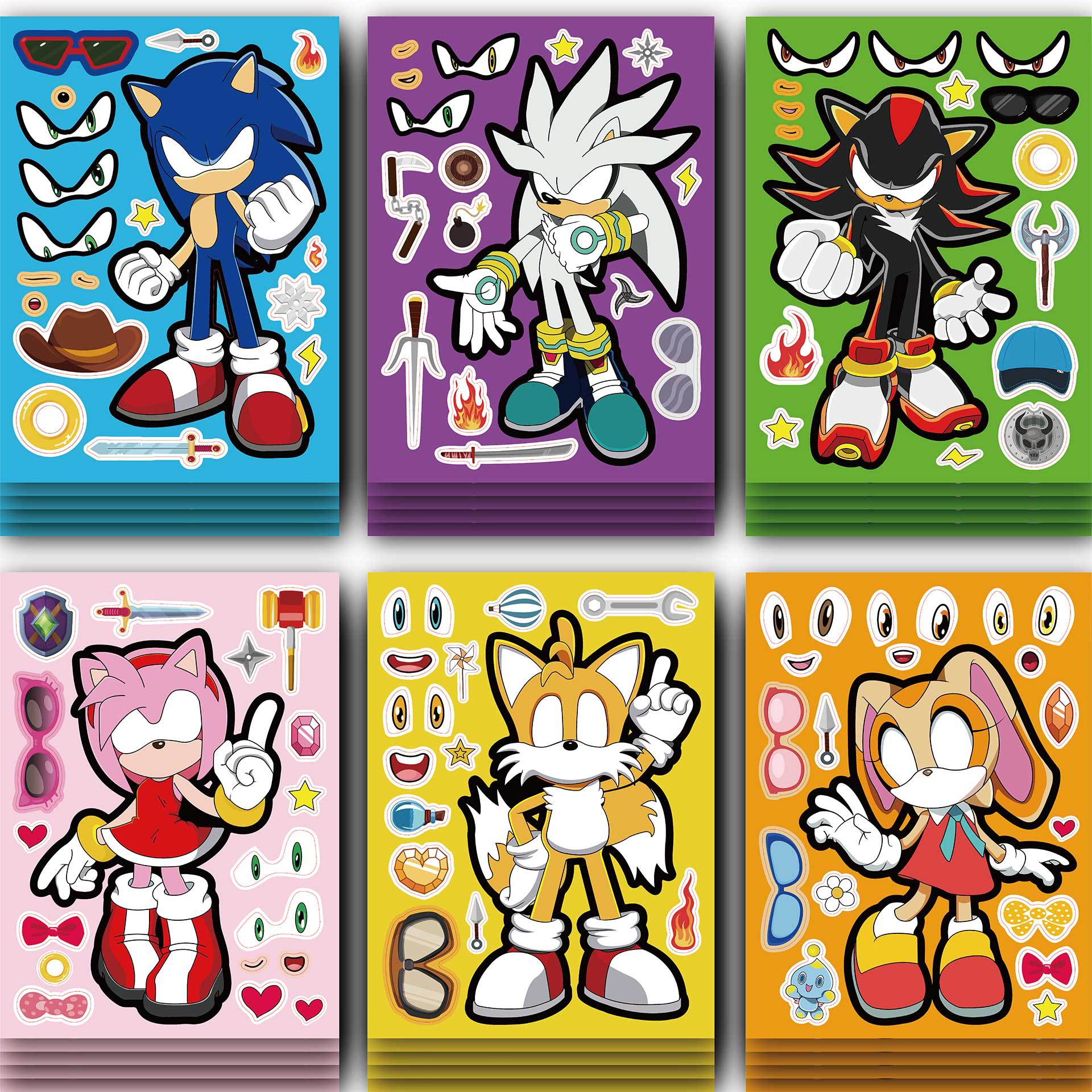 CM2303001 Sonic the Hedgehog Children's Cartoon Parent-Child Interactive Puzzle Hand Account DIY Sticker