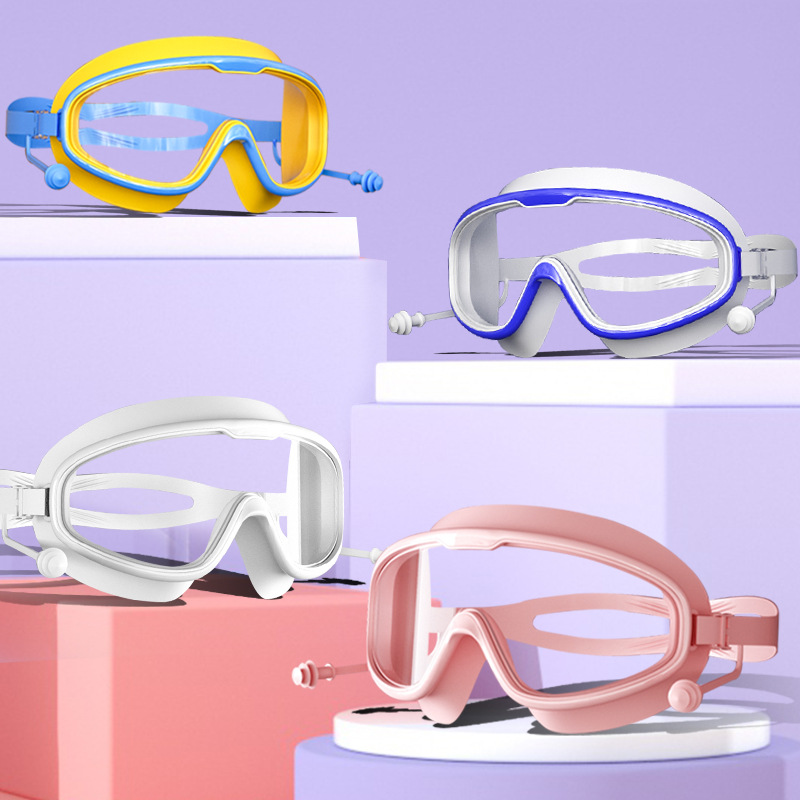Picture of Factory Direct children's swimming goggles girls boys large frame waterproof anti-fog HD transparent student baby swimming glasses