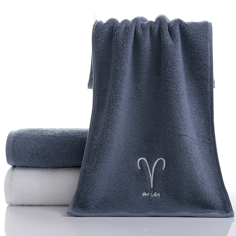 Picture of Pure Cotton Towel Creative Constellation Towel Couple Gift Thickeneded Sports Face Towel Pure Cotton Towel Embroidered Logo Soft