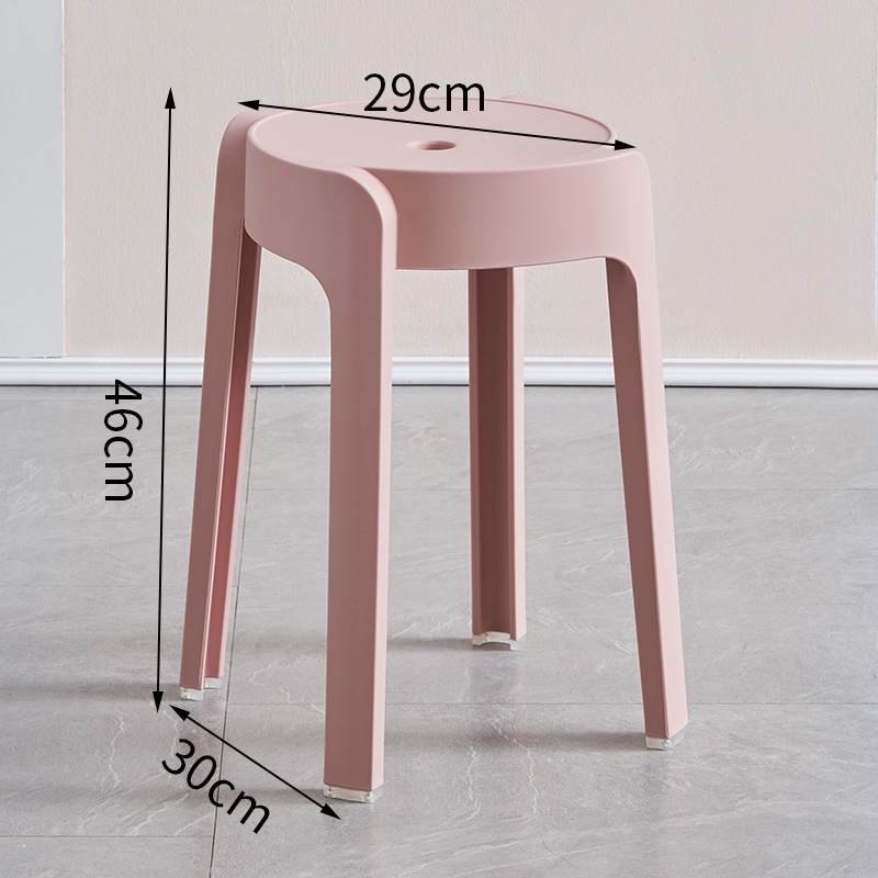 Picture of High Mature Plastic Stool Thickened Square Circle Backrest Home Dining Table Plastic Stool Dengzi Windmill Simple Bench Nordic Living Room