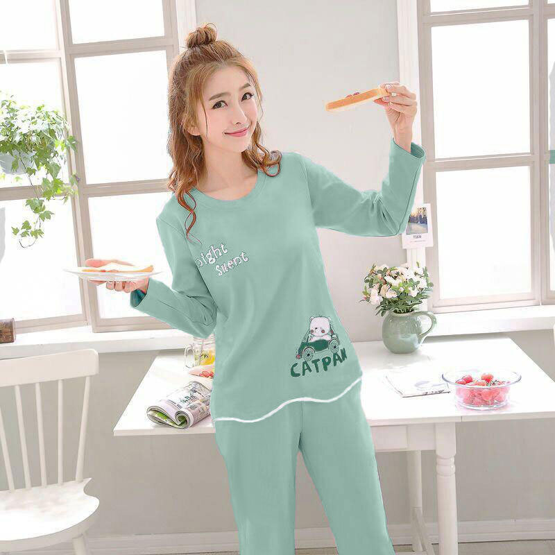 Factory wholesale cartoon printing spring and autumn air conditioning room pajamas women's thin long sleeve casual suit home wear thin