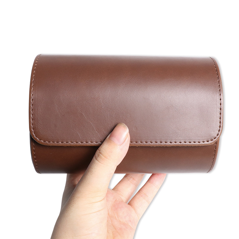 Picture of Spot Waterproof and Durable Watch Brown Storage Bag Portable Watch Box One/Two/Three Watch Position Travel Storage Box